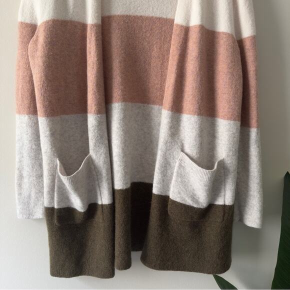 Madewell Striped Colorblock Cardigan Sweater open front long sleeve wool/alpaca - Picture 5 of 10